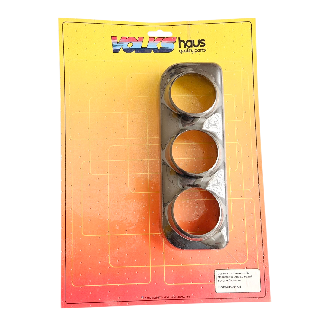 Console Instrumentos 3 Manômetros Ângulo Painel Fusca e Derivados - Imagem 2
